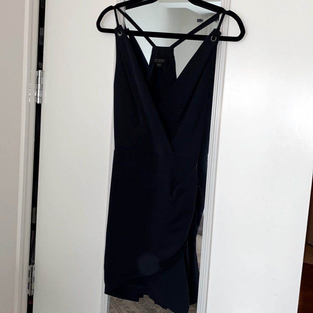 Allsaints faux wrap mini dress